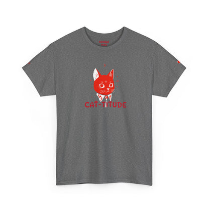 CAT-TITUDE Unisex Heavy Cotton Tee | Funny Cat Shirt