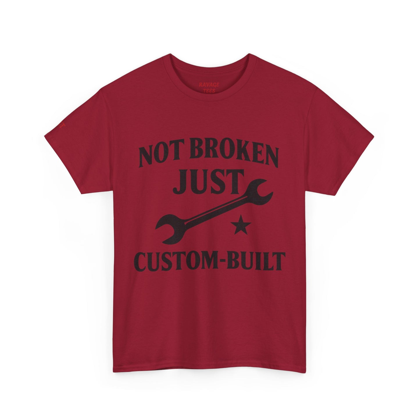 Not Broken Just Custom-Built Unisex Tee – Funny Mechanic T-Shirt, DIY Enthusiast Gift, Casual Workwear Shirt
