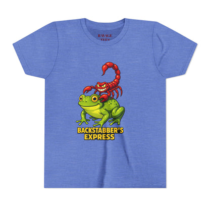 Youth Tee - "Backstabber's Express" Frog & Scorpion Graphic
