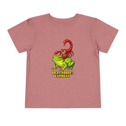 Toddler Tee — 'Backstabber's Express' Scorpion & Frog Funny Kids Shirt