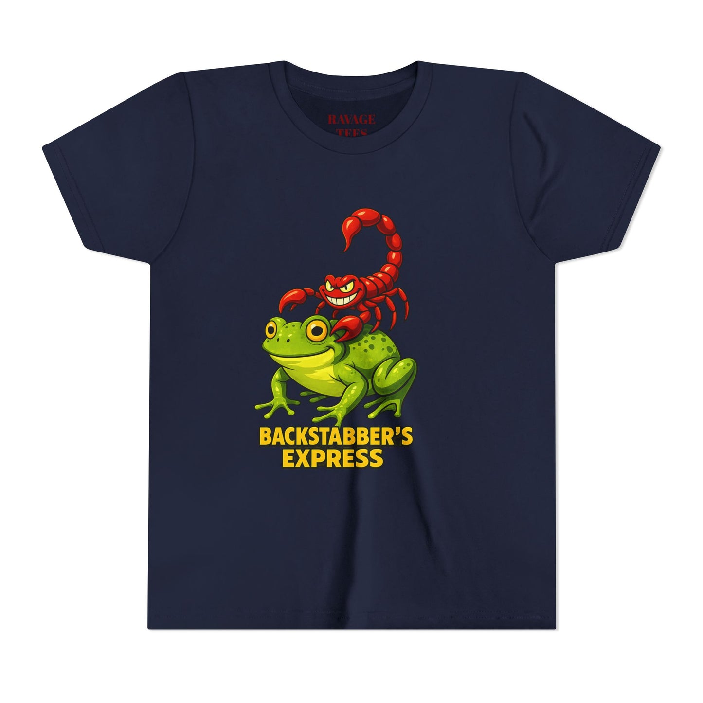 Youth Tee - "Backstabber's Express" Frog & Scorpion Graphic