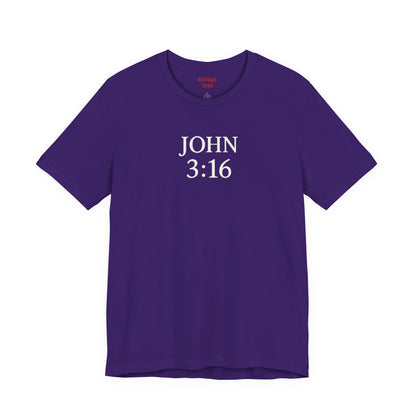 **JOHN 3:16 Faith-Inspired Unisex Tee – Christian Scripture T-Shirt, Religious Apparel, Inspirational Gift, Bible Verse Faith Shirt**