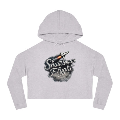 Cropped Hoodie - "Shuttleman Flight" Rocket Graphic