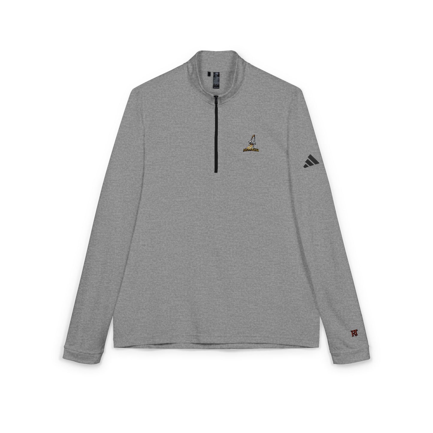Embroidered Quarter‑Zip Pullover — White adidas® Performance Top