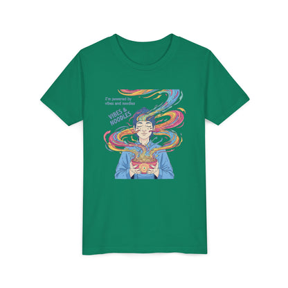 Vibes & Noodles Youth Tee, Cute Kid's T-Shirt, Fun Graphic Tee, Colorful Short Sleeve Shirt, Gift for Kids, Summer Outfit