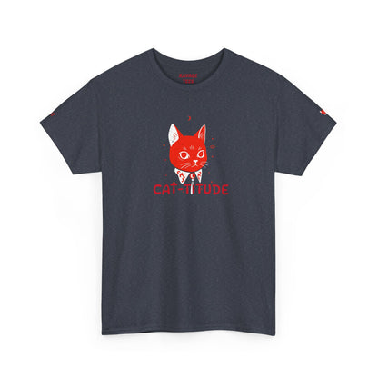 CAT-TITUDE Unisex Heavy Cotton Tee | Funny Cat Shirt