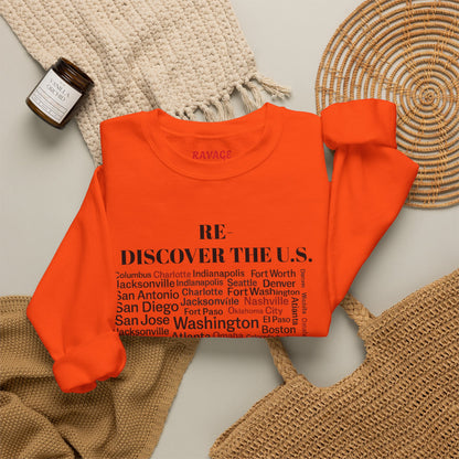Re-Discover the U.S. Travel Enthusiast Sweatshirt, Cozy Crewneck, Explore America, Casual Wear