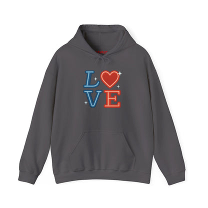 Unisex Hooded Sweatshirt with 'LOVE' Design - Cozy Gift for Friends, Valentine's Day, Casual Wear, Relaxation, Everyday Use