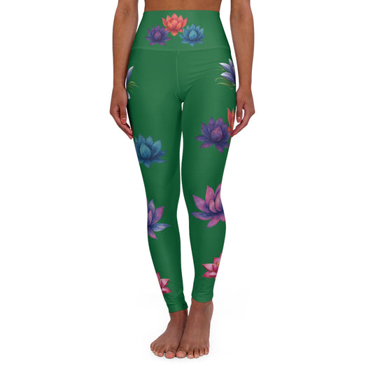 Watercolor Lotus High Waisted Yoga Leggings | Fitness, Meditation, Activewear, Yoga, Exercise Gear