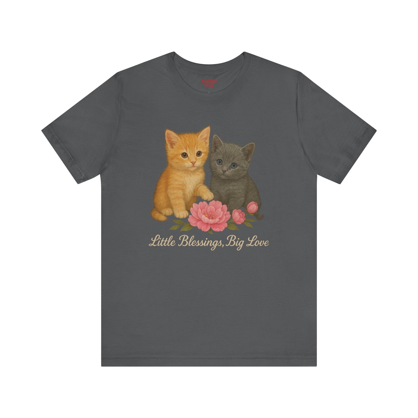 Cute Cat Graphic Tee, Casual Unisex Shirt