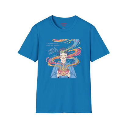 Vibes and Noodles Graphic Tee – Unisex Softstyle T-Shirt, Fun Quirky Apparel, Gift for Food Lovers, Casual Everyday Wear