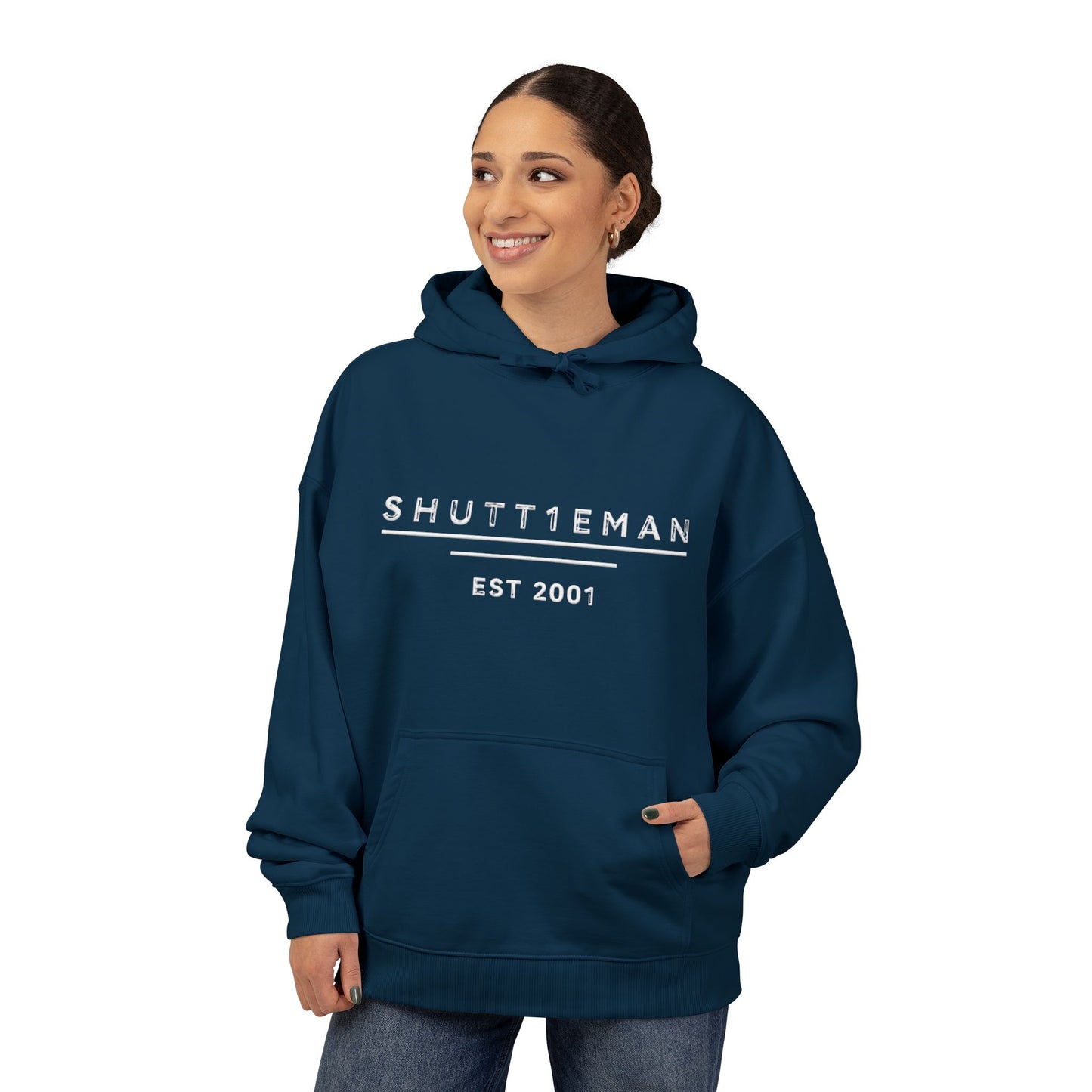 Shutt1eman EST 2001 Minimalist Logo Hoodie — Organic Relaxed Fit