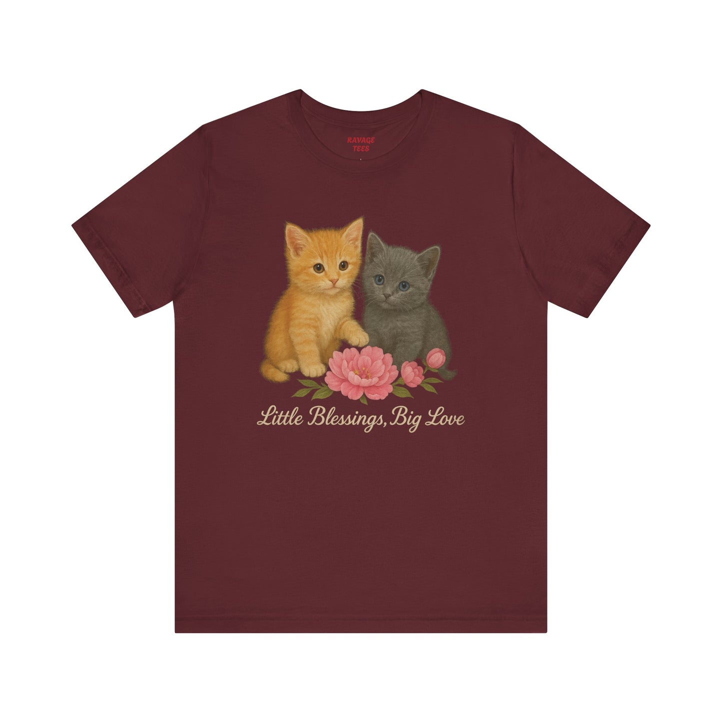 Cute Cat Graphic Tee, Casual Unisex Shirt