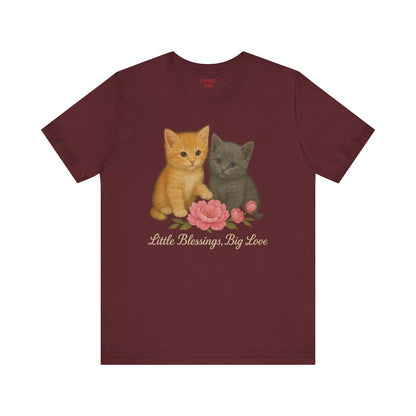 Cute Cat Graphic Tee, Casual Unisex Shirt