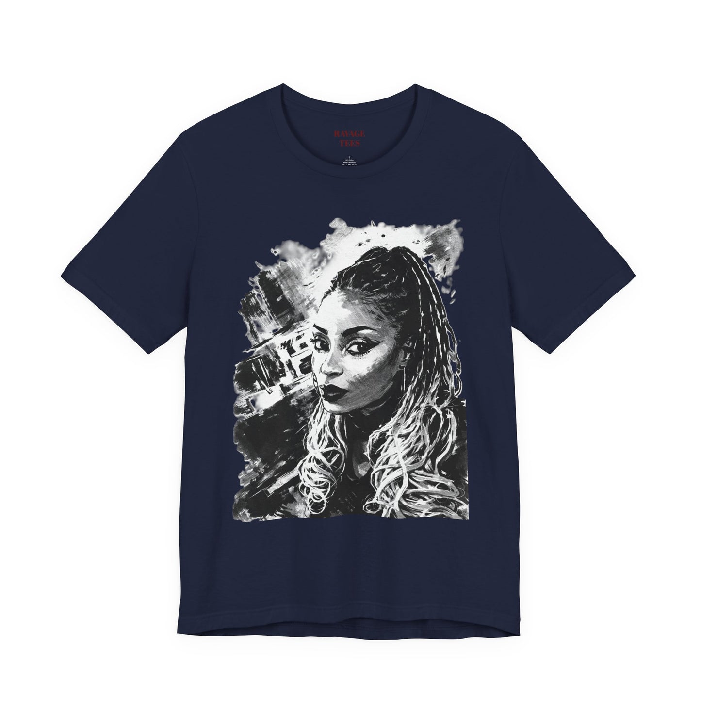 Personalize Black & White Ink Print T-Shirt