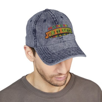 Juneteenth Embroidered Vintage Cap