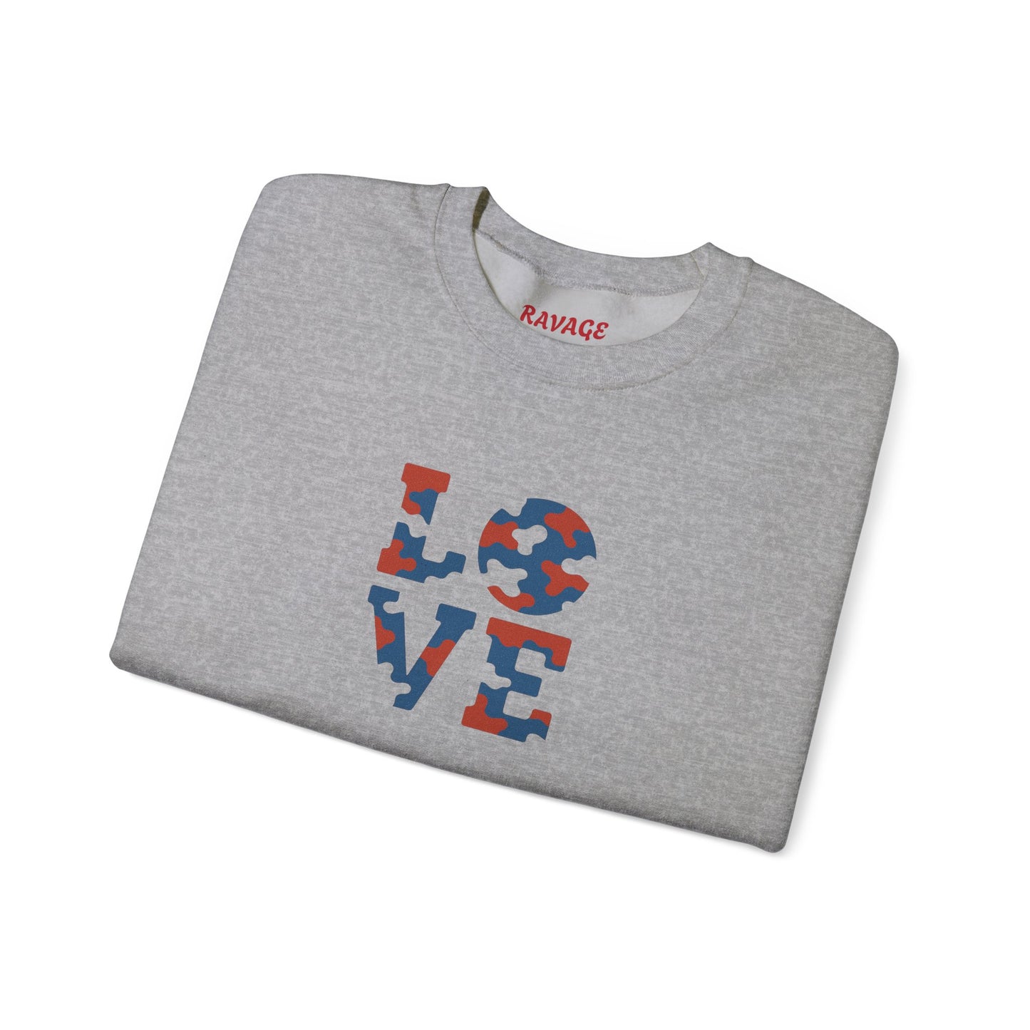 Patriotic Love Sweatshirt | Unisex Crewneck, Cozy Top for Celebrations, Gifts, Independence Day, Casual Style, Everyday Comfort