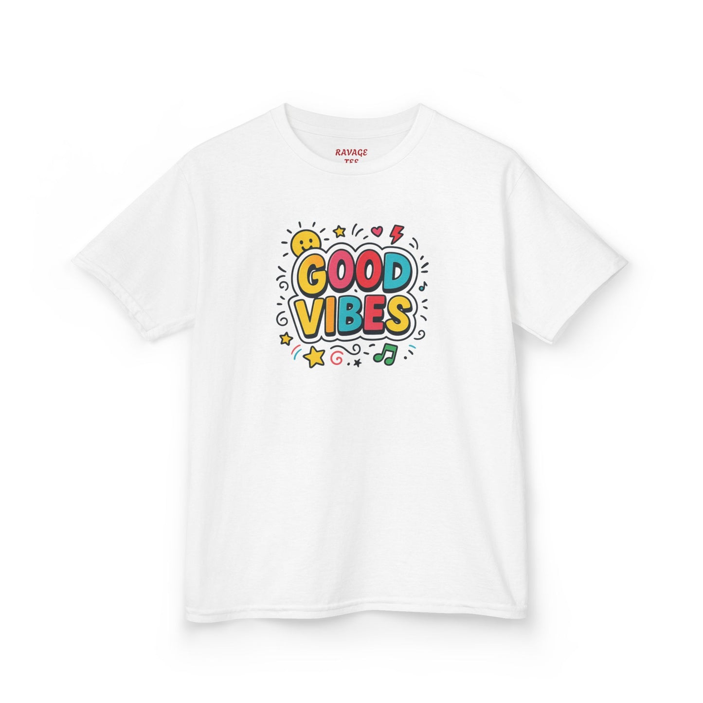 Kids Good Vibes T-Shirt – Fun Graphic Tee with Positive Message, Cool Summer Outfit, Birthday Gift for Children
