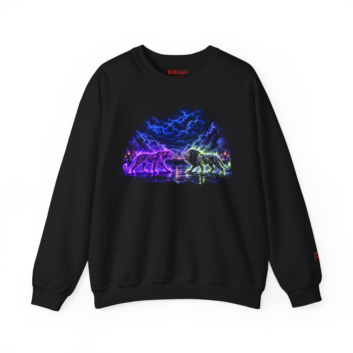 Neon Nebula Predator Clash Graphic Sweatshirt