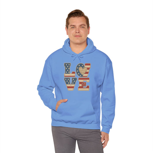 Unisex Hooded Sweatshirt with 'LOVE' Design - Cozy Gift for Friends, Valentine's Day, Casual Wear, Relaxation, Everyday Use