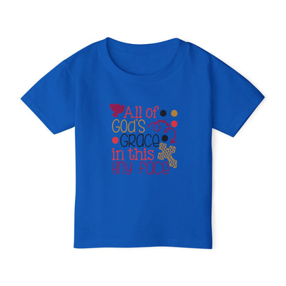 Toddler T-Shirt — "All of God's Grace in This Tiny Face" Cute Faith Baby Tee
