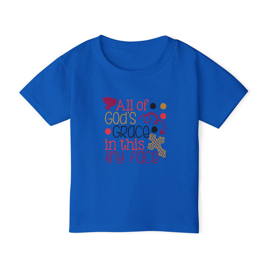 Toddler T-Shirt — "All of God's Grace in This Tiny Face" Cute Faith Baby Tee