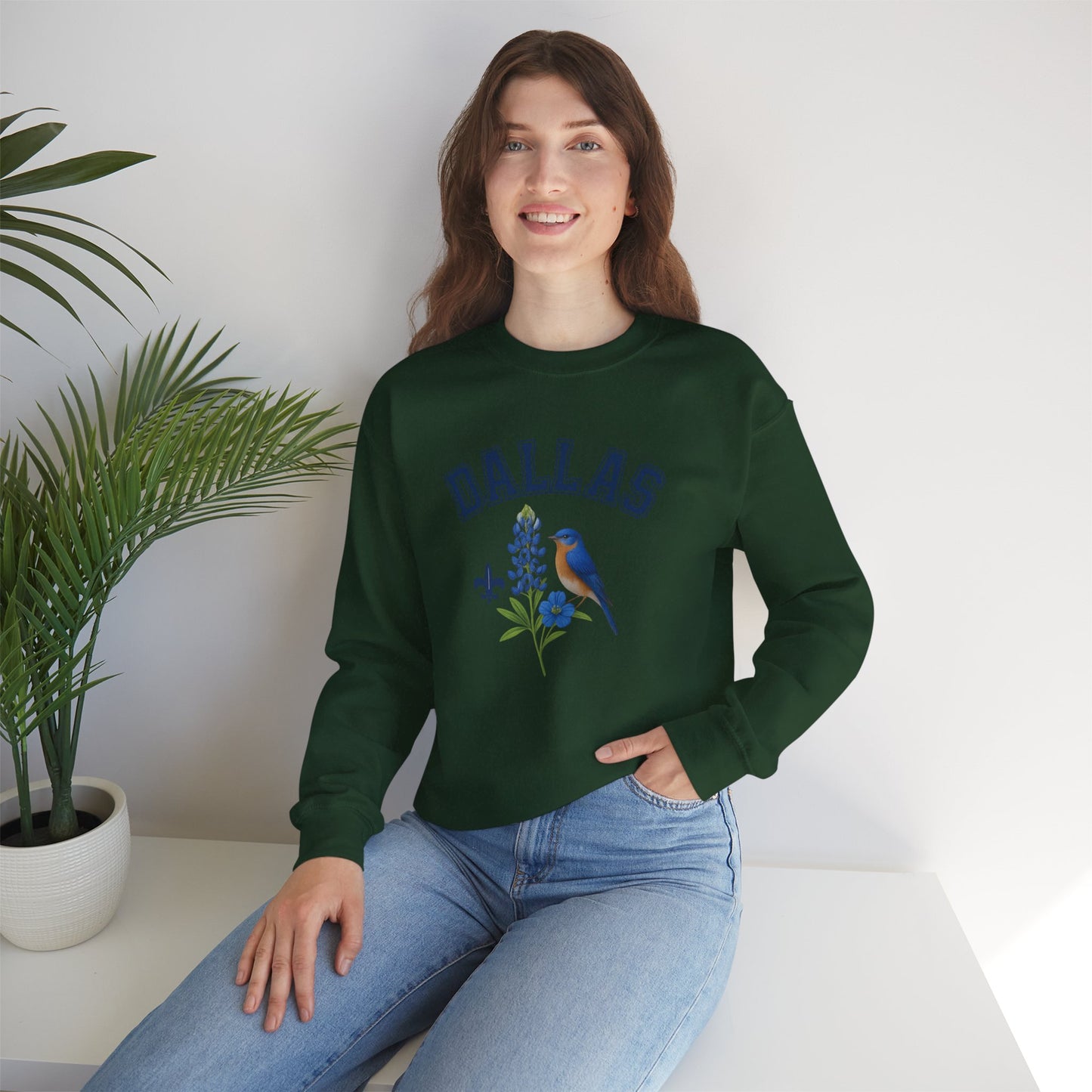 RAVAGE DALLAS - City Vibe Sweatshirt | Unisex Cardinal Crewneck, Cozy Fall Fashion, Casual Wear, Bird Lover Gift Idea