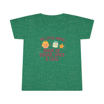 Toddler T-Shirt - My Little Angel - Made of Sugar, Spice & Sass - Cute Gift for Birthday, Baby Shower, Toddler Playdates, Everyday Wear