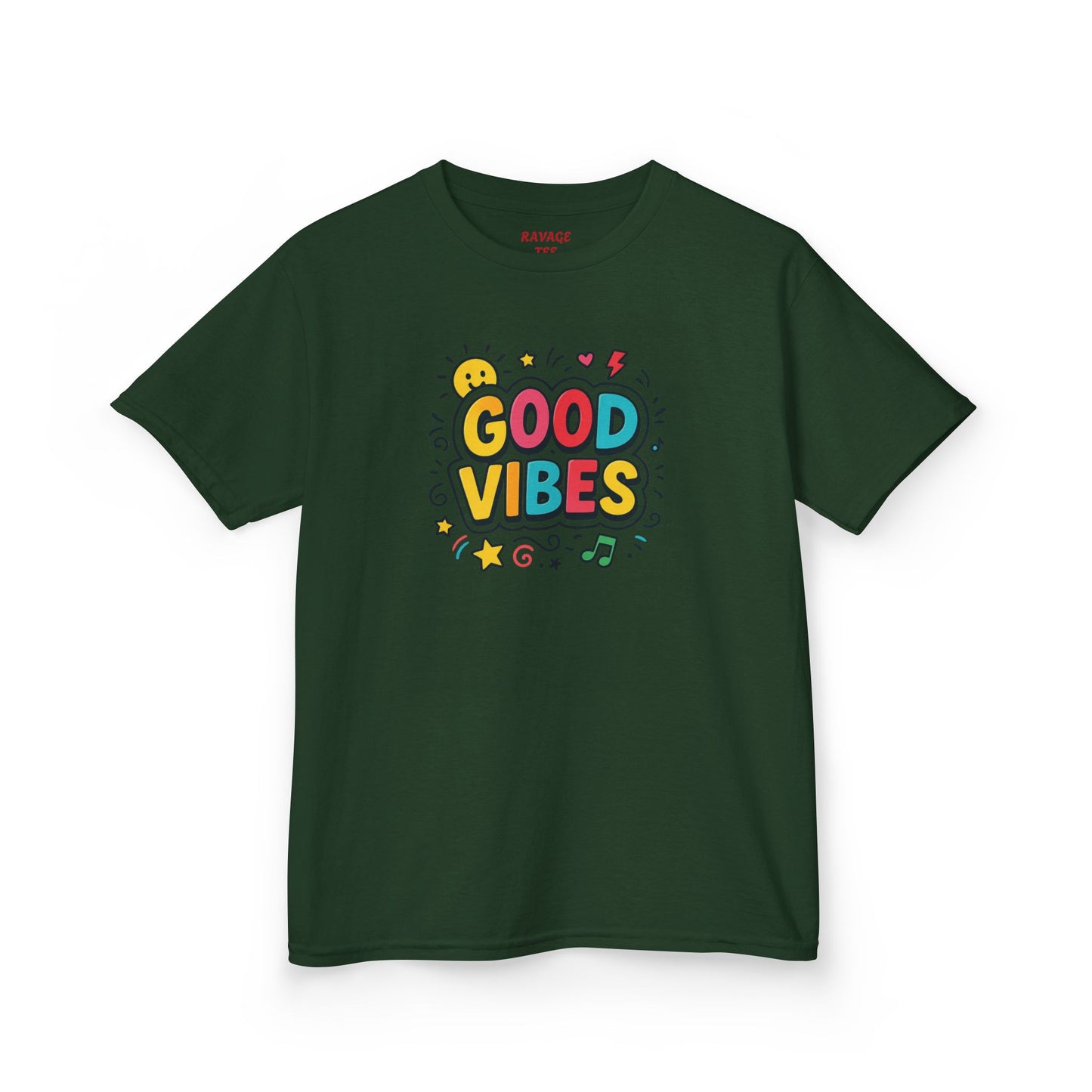 Kids Good Vibes T-Shirt – Fun Graphic Tee with Positive Message, Cool Summer Outfit, Birthday Gift for Children