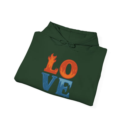 Unisex Hooded Sweatshirt with 'LOVE' Design - Cozy Gift for Friends, Valentine's Day, Casual Wear, Relaxation, Everyday Use
