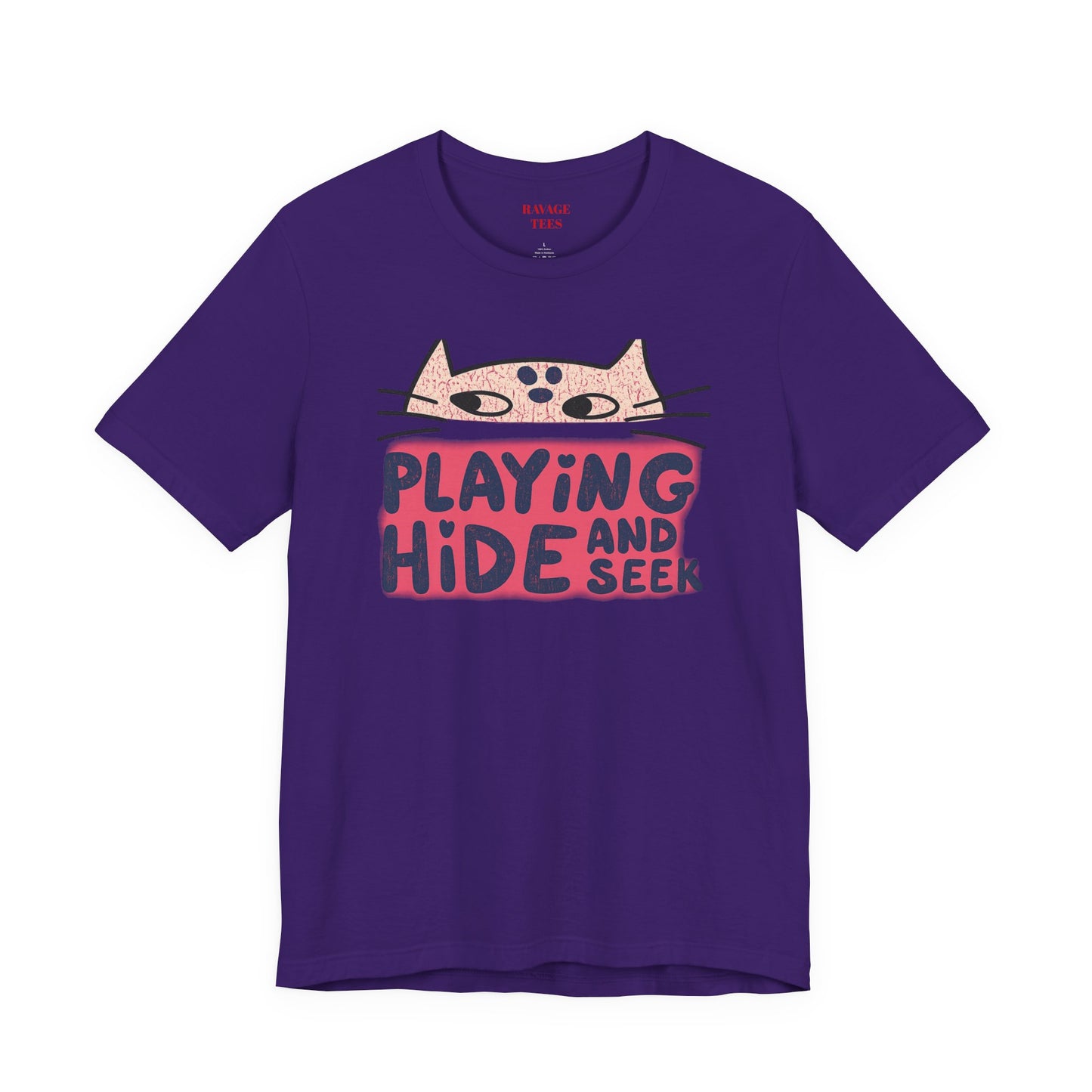 Playing Hide and Seek Cat T-Shirt — Cute Graphic Tee for Cat Lovers