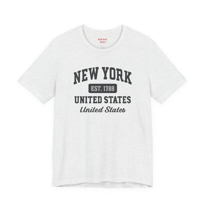 New York Vintage College T-Shirt – 'New York Est. 1788' Graphic Tee