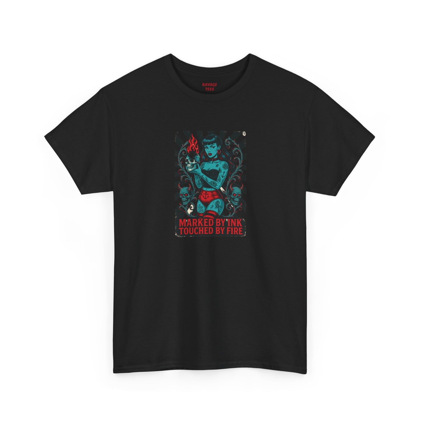 MARK BY INK, TOUCHED BY FIRE--Edgy Graphic Unisex Tee
