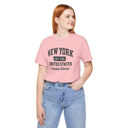 New York Vintage College T-Shirt – 'New York Est. 1788' Graphic Tee