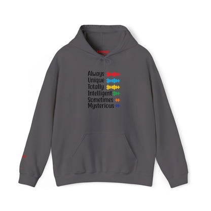 Autism Puzzle Piece Hoodie – Always Unique Design | Inclusive Unisex T-Shirt | Awareness Apparel