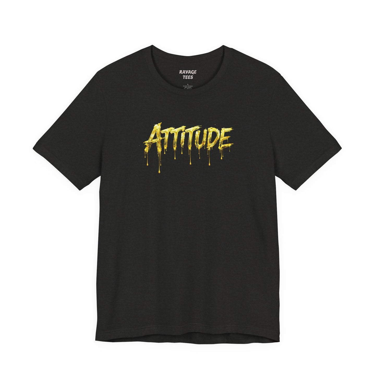 Attitude Drip Graphic Tee — Bold Yellow Streetwear T-Shirt
