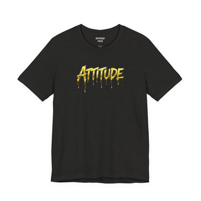 Attitude Drip Graphic Tee — Bold Yellow Streetwear T-Shirt