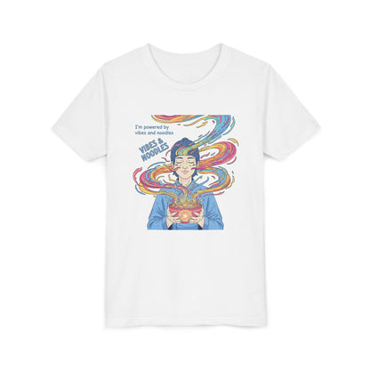 Vibes & Noodles Youth Tee, Cute Kid's T-Shirt, Fun Graphic Tee, Colorful Short Sleeve Shirt, Gift for Kids, Summer Outfit