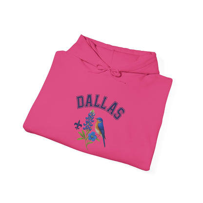 DALLAS Unisex Hoodie – Cozy Sweatshirt, Casual Travel Souvenir, Relaxed Streetwear Gift for Nature & City Lovers