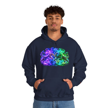 Neon Nebula Predator Clash Graphic Hoodie