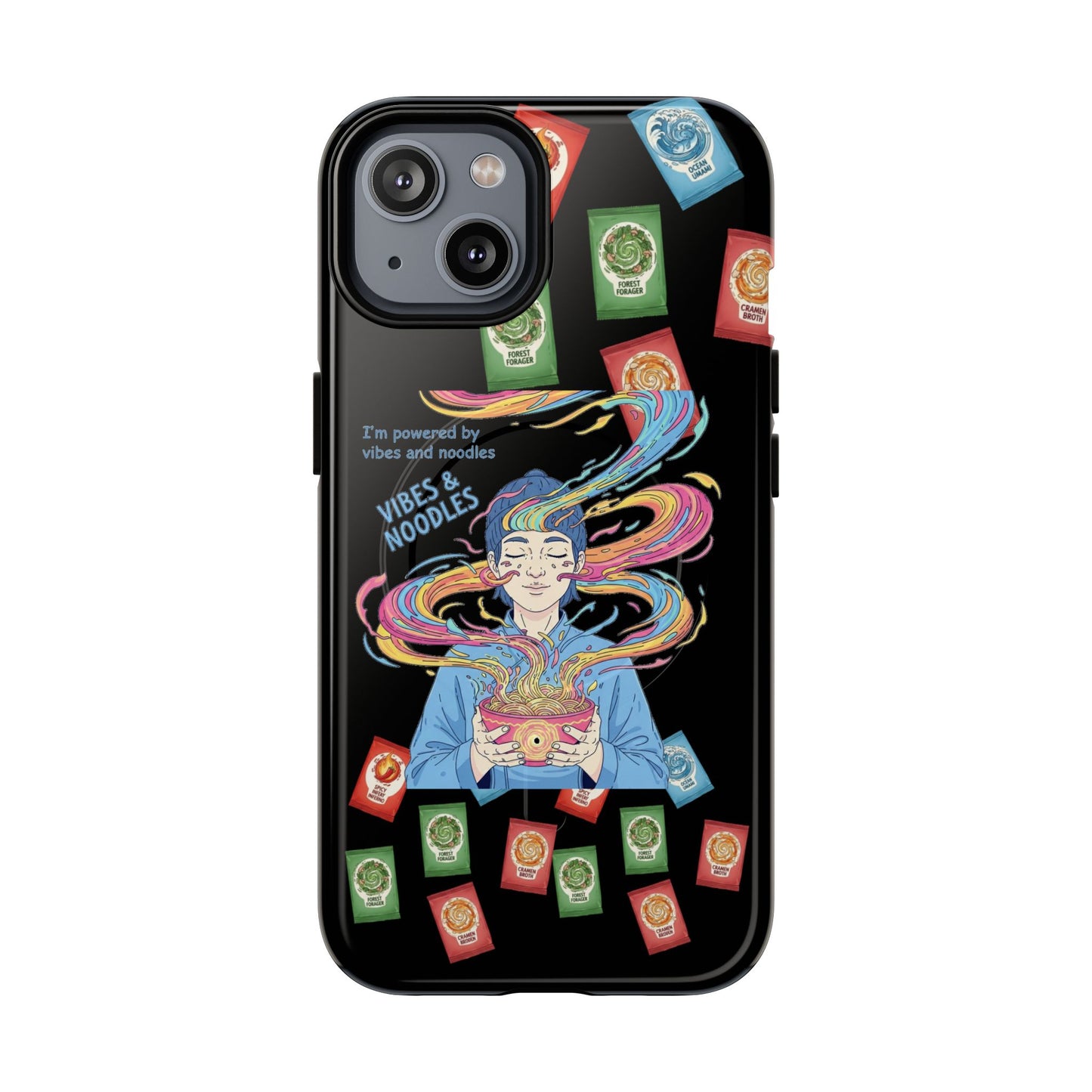 Noodle Lover Phone Case: Vibrant Cute Foodie Magnetic Anime Style