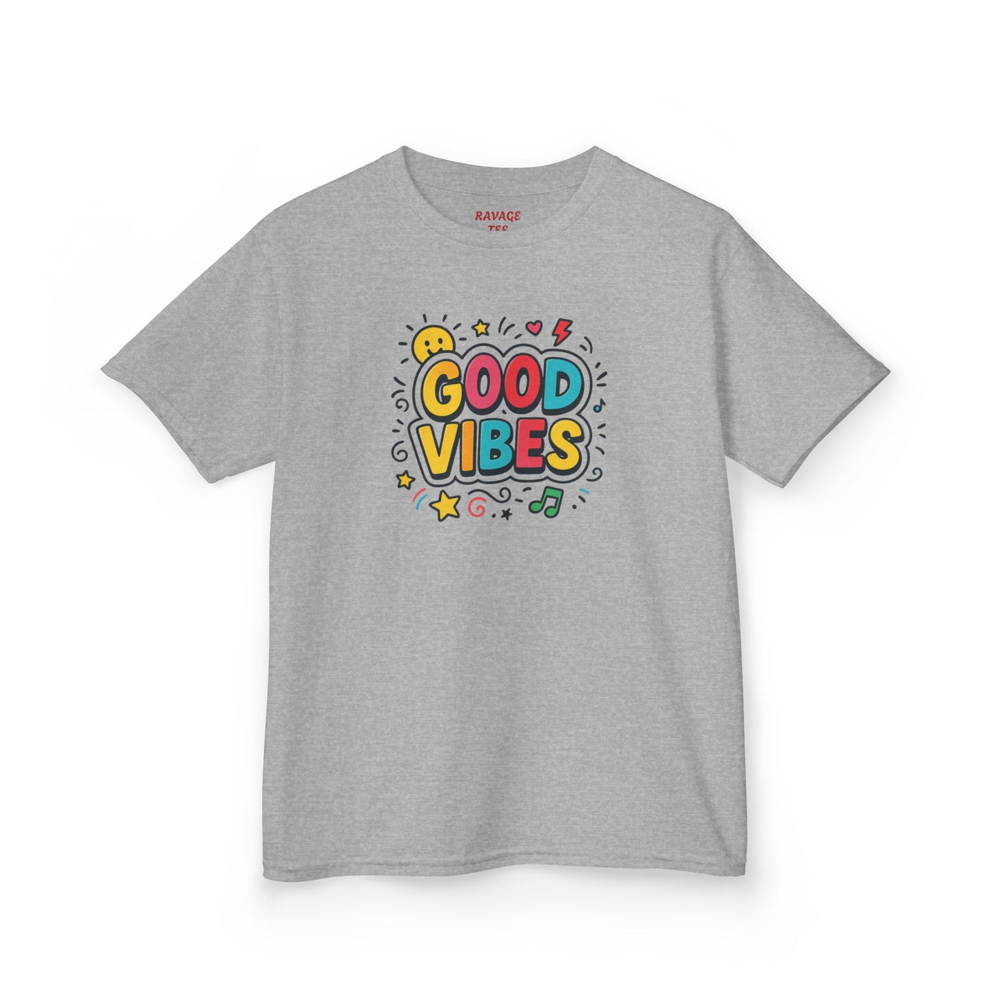 Kids Good Vibes T-Shirt – Fun Graphic Tee with Positive Message, Cool Summer Outfit, Birthday Gift for Children