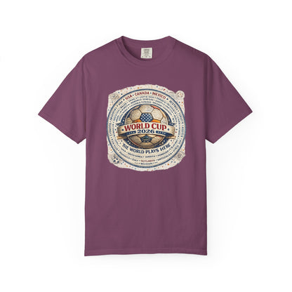 World Cup 2026 Vintage Soccer T-Shirt — USA Canada Mexico Tournament Tee