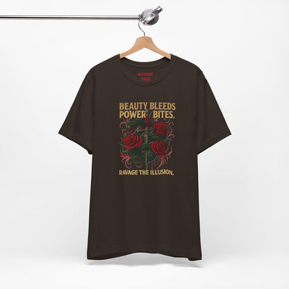 "Beauty Bleeds" Tee: Dark Aesthetic Unisex Graphic T-Shirt