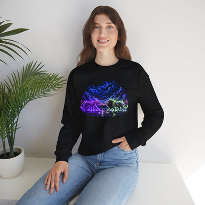 Neon Nebula Predator Clash Graphic Sweatshirt