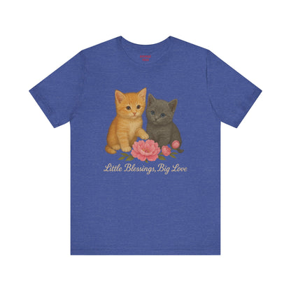 Cute Cat Graphic Tee, Casual Unisex Shirt