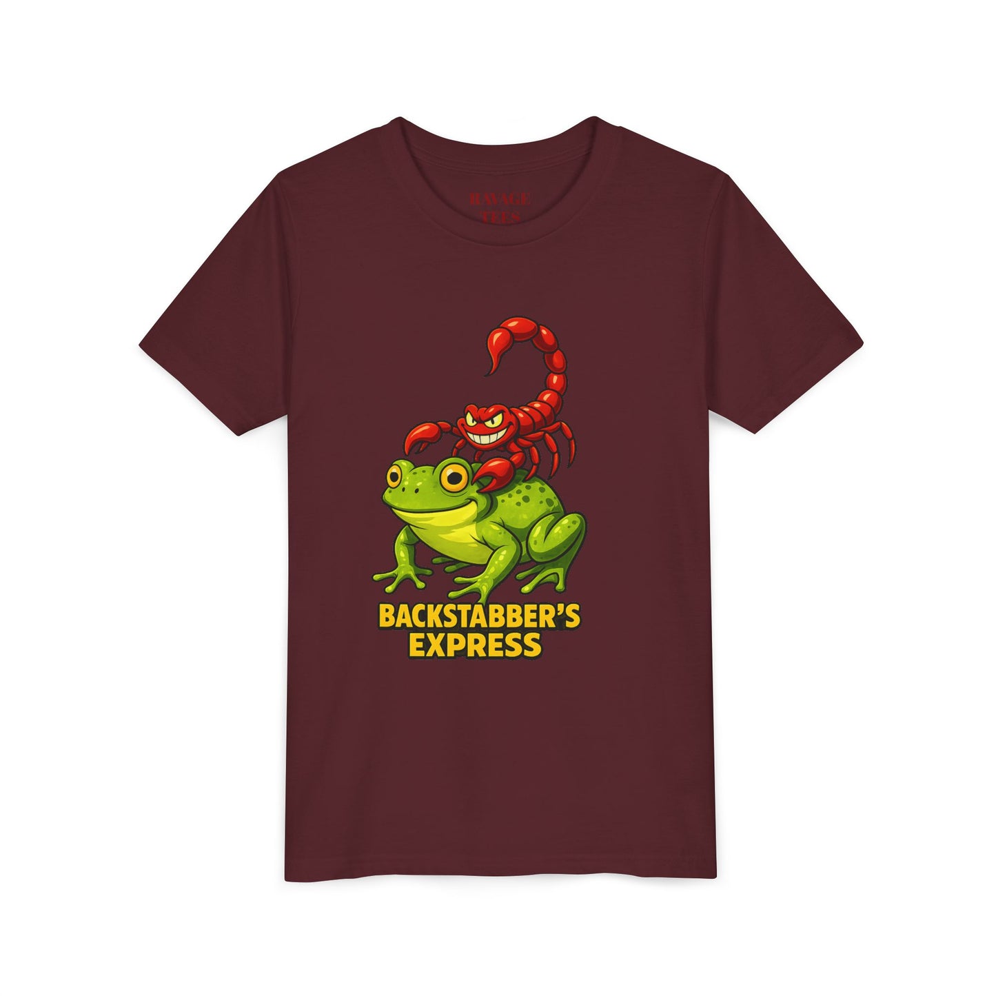 Youth Tee - "Backstabber's Express" Frog & Scorpion Graphic
