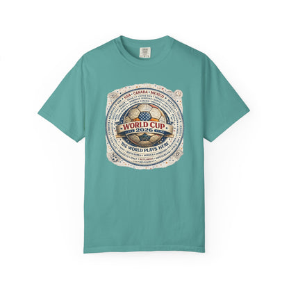 World Cup 2026 Vintage Soccer T-Shirt — USA Canada Mexico Tournament Tee