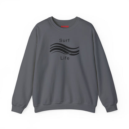 Surf Life Unisex Crewneck Sweatshirt | Beach Vibes, California Style, Perfect for Surfers