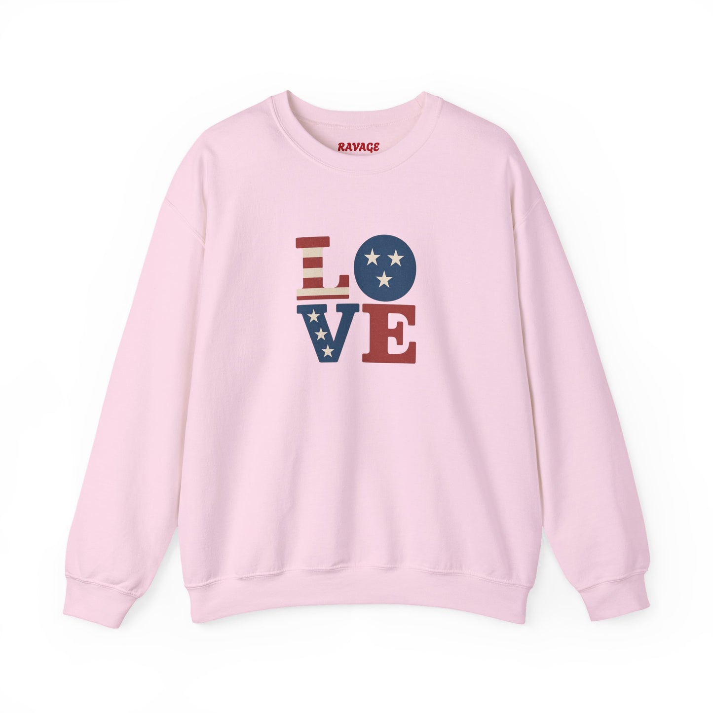 Patriotic Love Sweatshirt | Unisex Crewneck, Cozy Top for Celebrations, Gifts, Independence Day, Casual Style, Everyday Comfort